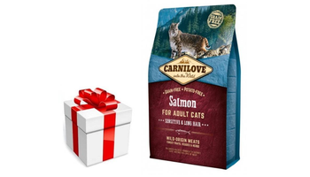 CARNILOVE Cat Salmon Sensitive & Long Hair 6kg + sorpresa per il gatto GRATIS