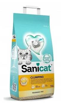 SANICAT Clumping unscented 16L -  lettiera bentonitica non profumata per gatti