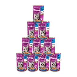 WHISKAS Cibo umido per gatti 1+ con tonno in gelatina 12x400g - di sconto in un set