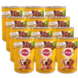 PEDIGREE Adult lattina 12x1200g - alimento umido completo per cani adulti, con pollo in gelatina