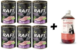 RAFI Cat Adult Sterilizzato con coniglio 6x400g + LAB V Olio di Salmone per cani e gatti 1000ml