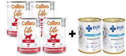CALIBRA Dog Life Adult Manzo con Carote 4x400g + Miscela di Smków ENZO 2x400g