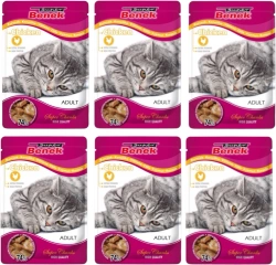 SUPER BENEK Bustina per gatti adulti con pezzi di pollo 12x100g