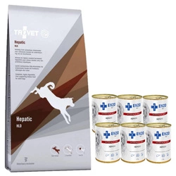 TROVET HLD Hepatic (per cani) 12.5kg & ENZO VET Epatico per malattie del fegato per cani 6x400g