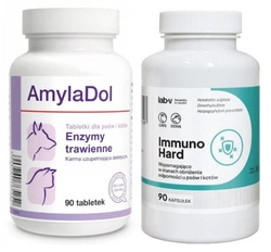 Dolfos AmylaDol 90 Compresse +LAB-V Immuno Hard – Rafforzamento dell'immunità per cani e gatti 90 capsule