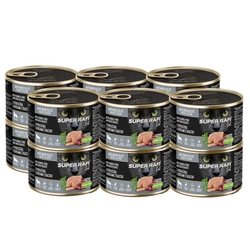 DOLINA NOTECI Super Rafi Cat P&F con faraona e cuori di anatra per gatti sterilizzati 12x185 g