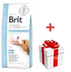 Brit Grain Free Veterinary Diet Dog Obesity Agnello e piselli 12kg + una sorpresa per il vostro cane GRATIS!