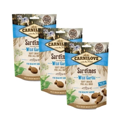 Carnilove Semi Moist Snack, sardine e aglio orsino 3x200 g