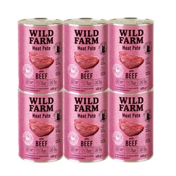 WILD FARM Pate Beef 6x400 g - cibo senza glutine per gatti