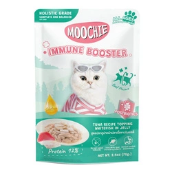 MOOCHIE Immune Booster Ricetta Tonno Topping Pesce Bianco in Gelatina (Immune Booster - Rafforzante immunitario) 70 g