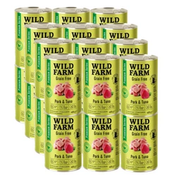 WILD FARM Premium Grain Free Pork and Tuna 24x400g  - cibo senza cereali per gatti