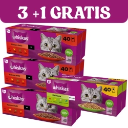 WHISKAS Bustine per adulti 120x85g Pasti classici + 40x85g GRATIS