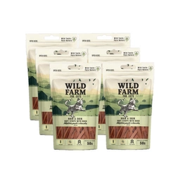 WILD FARM hair&skin strisce morbide di anatra 6x50 g snack per gatti