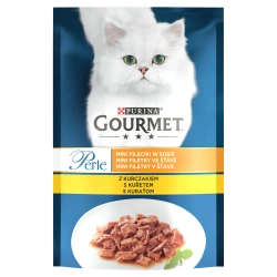 Purina Gourmet Perle Mini filetti per gatti in salsa con pollo 85g