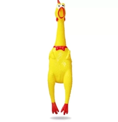 Giocattolo per cani pollo di gomm con suono 30 cm