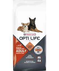 Versele-Laga Opti Life Adulto Digestion Medium&Maxi Agnello e Riso 12,5kg x2