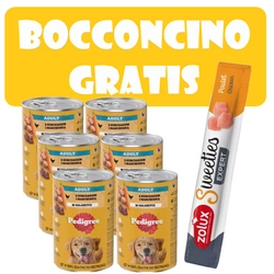 PEDIGREE Adult lattina 6x1200g - alimento umido completo per cani adulti, con pollo in gelatina