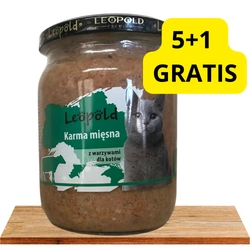 Leopold Mangime con verdure per gatti 6x500g (barattolo)