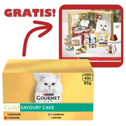 Purina Gourmet Gold Cibo per gatti Savoury Cake 48 x 85 g + Calendario dell'Avvento GRATIS!