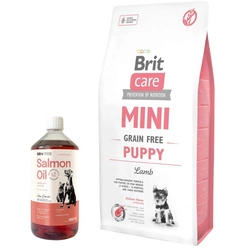 Brit Care Mini Grain Free Puppy Con agnello 7kg & LAB V Olio di Salmone per cani e gatti 1000ml