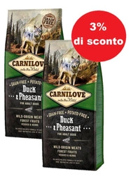 Carnilove Anatra e Fagiano per adulti 2x12kg - 3% di sconto in un set