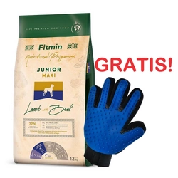 FITMIN Maxi Junior Lamb&Beef 12kg + Guanto pettine per peli di cane/gatto GRATIS!