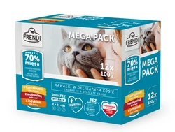 Frendi Bustine per gatti(pollo/manzo/tacchino) 12x100g