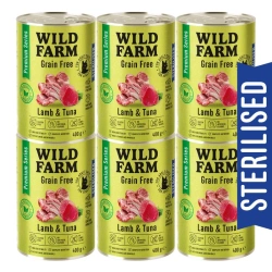 WILD FARM Premium Grain Free Agnello e Tonno 6x400g - cibo senza cereali per gatti sterilizzati