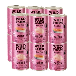 WILD FARM Pate Chicken/Salmon 12x400 g - cibo senza glutine per gatti