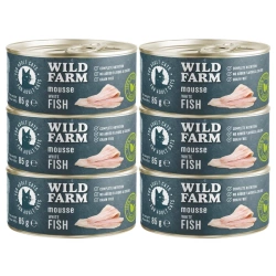 WILD FARM Mousse White Fish 6x85 g - mousse senza cereali per gatti