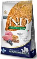 Farmina N&D Ancestral Grain Canine Adult Medium&Maxi Lamb&Blueberry 12kg