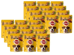 Pedigree Wet Food per cani adulti con pollo e verdure in salsa 24x100g