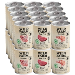 WILD FARM Pate Mix Flavors 30x400g cibo per cani senza glutine