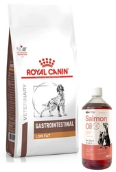 ROYAL CANIN Gastrointestinal Low Fat 12kg & LAB V Olio di salmone per cani e gatti 1000ml