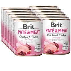 Brit Paté & Meat For Puppy Pollo e tacchino 18x800g