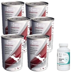 TROVET TPD Hypoallergenic - Tacchino (per cani) 400g - lattina + LAB-V Immuno Hard – Rafforzamento dell'immunità per cani e gatti 90 capsule