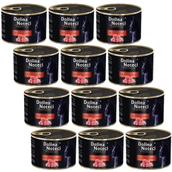 Dolina Noteci Cibo Premium per gatti ricco di carne di vitello 185g x12