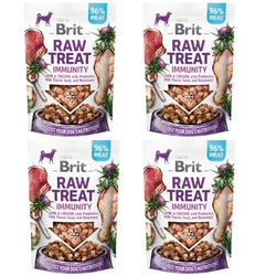 BRIT CARE Dog Raw Treat Immunity Agnello e Pollo con Probiotici, Semi di Cardo Mariano e Rosmarino 4x40g