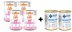 CALIBRA Dog Life Puppy & Junior Pollo 4x400g + Miscela di Smków ENZO 2x400g