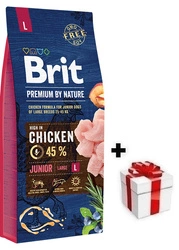 Brit Premium By Nature Junior L Con pollo 15kg + sorpresa per il cane GRATIS