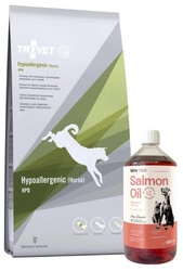 TROVET HPD Hypoallergenic - Horse (per cane) 10kg & LAB V Olio di Salmone per cani e gatti 1000ml