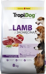TROPIDOG Premium Adult Small Breeds con agnello e riso 8 kg