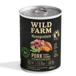Wild Farm Monoprotein Pork 400g Cibo ipoallergenico per cani.