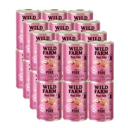 WILD FARM Pate Pork 24x400g - cibo senza glutine per gatti