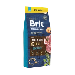 BRIT Premium By Nature Sensitive Agnello 15 kg + 3 kg