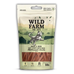 WILD FARM hair&skin strisce morbide di anatra 50 g snack per gatti