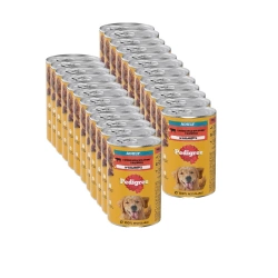 Pedigree Adult Wet Dog Food con Beef Jell-O 24x1200g