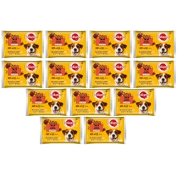 PEDIGREE Adult bustina 13x(4x100g) - Selezione di Aromi in Gelatina, alimento umido completo in gelatina per cani adulti (pezzi ricchi di una miscela di manzo e fegato e pezzi ricchi di pollame)