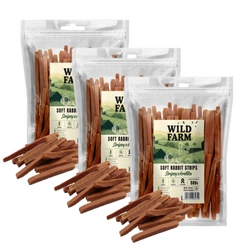 WILD FARM Strisce di coniglio 3x500 g snack per cani