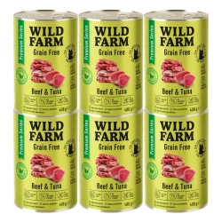 WILD FARM Premium Grain Free Manzo e Tonno 6x400g - cibo per gatti senza cereali